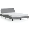 vidaXL Rám postele Dover bledosivý 140x190 cm látka