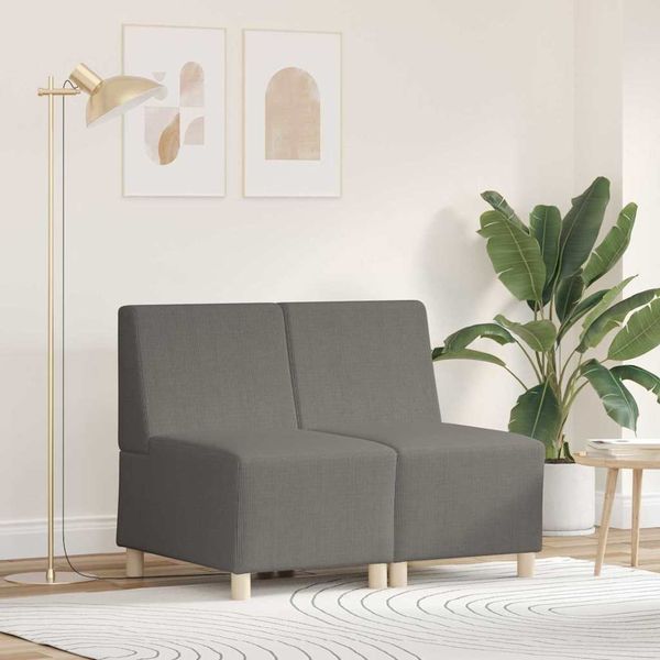 vidaXL Bezrúčková modulárna sofa jednotka 2 pcs Svetlosivá