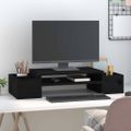 vidaXL Stojan na monitor čierny 70x27,5x15 cm masívna borovica