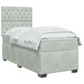 vidaXL Posteľ boxspring s matracom Svetlosivá 80 x 200 cm Zamat