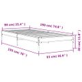 vidaXL Posteľný rám sivý sonoma 90x190 cm kompozitné drevo a kov
