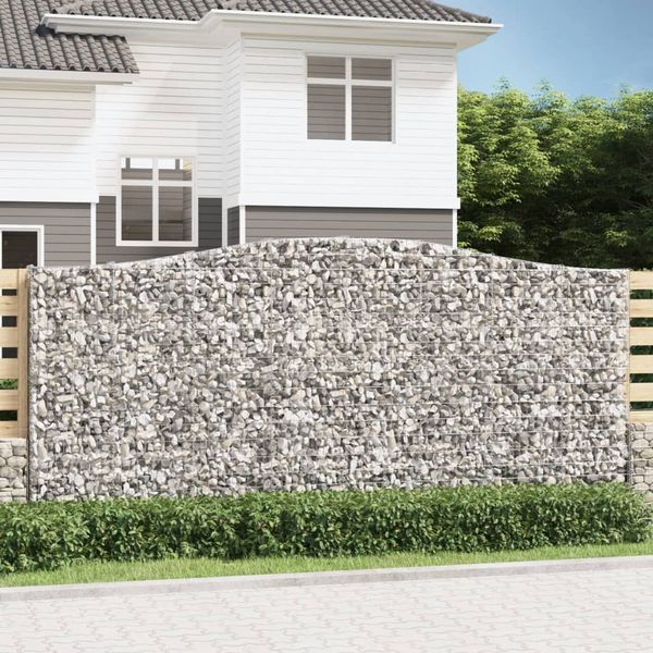 vidaXL Oblúkový gabionový kôš 400x30x180/200 cm pozinkované železo