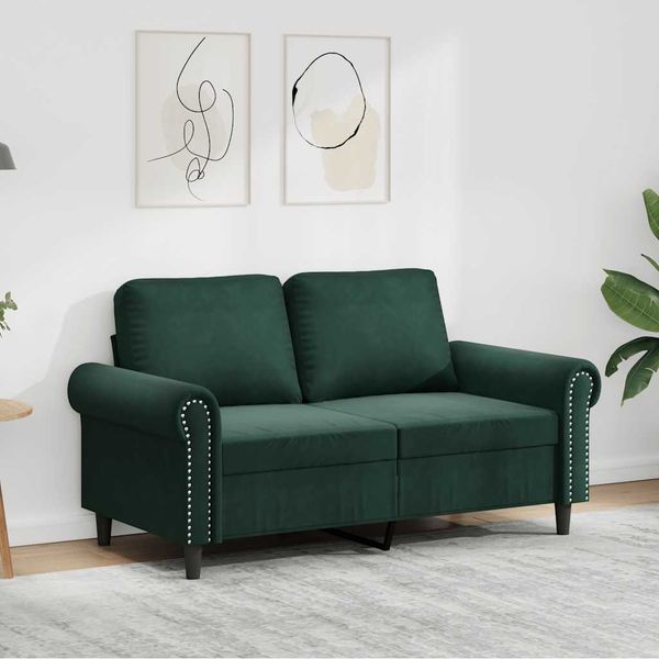 vidaXL 2-miestna pohovka tmavozelená 120 cm zamat