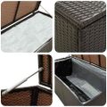 vidaXL Záhradný úložný box hnedý 180x90x70 cm polyratanový
