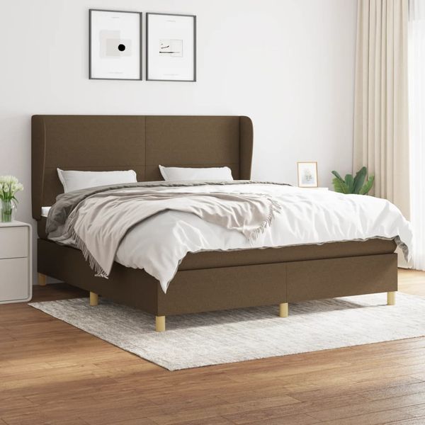 vidaXL Boxspring posteľ s matracom tmavohnedá 160x200 cm látka