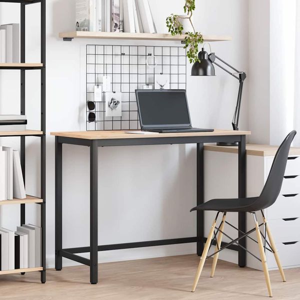 vidaXL stôl Prírodná 100 x 50 x 77 cm Inžinierske drevo a oceľ