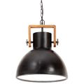 vidaXL Industriálna závesná lampa 25 W, čierna, okrúhla 40 cm E27