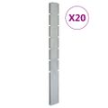vidaXL Záhradné plotové stĺpiky 20 ks strieborné 180 cm pozinkov. oceľ