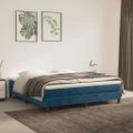 vidaXL Posteľný rám s boxspringom tmavomodrý 160x200 cm zamat