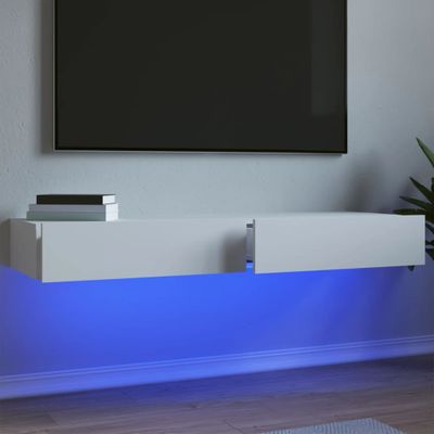 vidaXL TV skrinky s LED svetlami 2 ks biele 60x35x15,5 cm