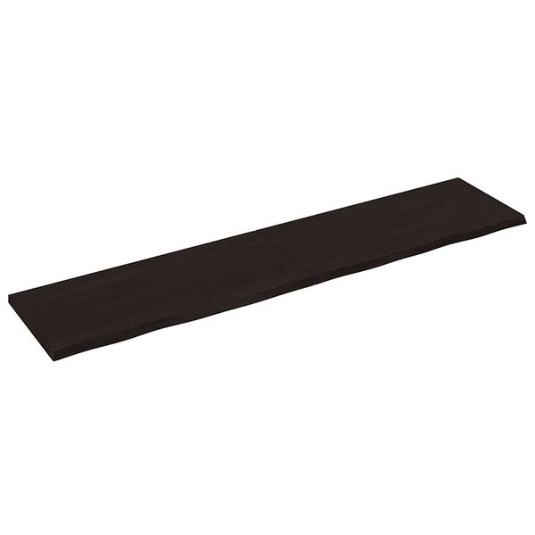 vidaXL Stolová doska tmavohnedá 220x50x(2-4) cm ošetrený dubový masív