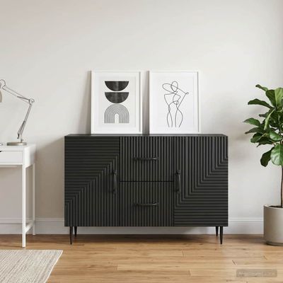 vidaXL Servírovacia skriňa Čierna 89 x 34,5 x 60 cm Kompozitné drevo