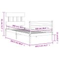 vidaXL Rám postele s čelom sivý 100x200 cm masívne drevo