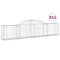 vidaXL Oblúkový gabionový kôš 11 ks 300x30x60/80 cm pozinkované železo