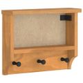vidaXL Nástenný vešiak na kabáty SANDNES 45x12x35 cm borovicový masív