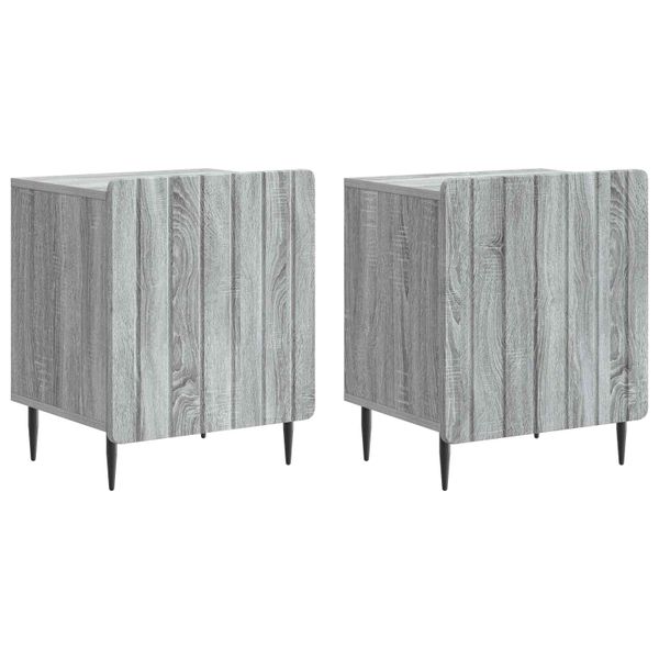 vidaXL Nočný stolík 2 pcs Sivá sonoma 43 x 34,5 x 52 cm