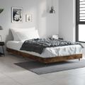 vidaXL Posteľný rám bez matraca dymový dub 100x200 cm kompozitné drevo