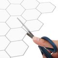 vidaXL Hexagónová dlažba 10 ks Biela šedá 30 x 30 cm Polyuretán a PET