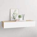 vidaXL Nástenná zásuvková polica dubová a biela 60x23,5x10 cm MDF