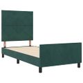 vidaXL Posteľ s pružinovým rámom Tmavozelená 90 x 190 cm Zamat