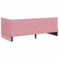 vidaXL Rohový rám postele s čelnou doskou Ružová 90 cm x 190 cm Zamat