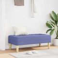 vidaXL lavička s vankúšom Modrá džínovina 113 x 57 x 39 cm látka