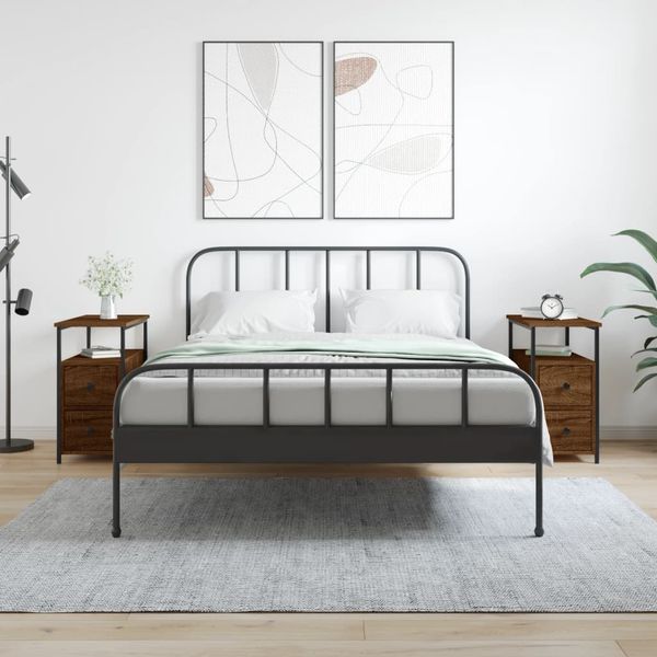 vidaXL Nočné stolíky 2 ks hnedý dub 30x60x60 cm kompozitné drevo