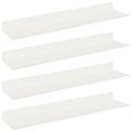 vidaXL Závesná polica 4 ks Biely 40 x 8,5 x 2,5 cm Oceľ
