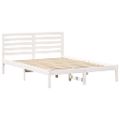 vidaXL Rám postele Biela 135 x 190 cm Masívne borovicové drevo