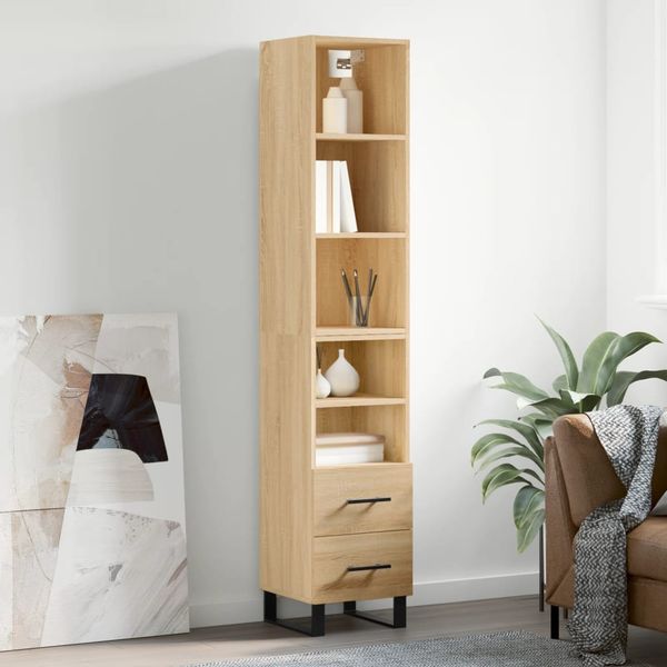 vidaXL Vysoká skrinka dub sonoma 34,5x34x180 cm spracované drevo