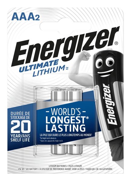 Energizer Ultimate Lithium AAA/2 FR03/2 1,5V lítiové mikrotužkové batérie 2ks 7638900262629