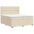 vidaXL Posteľ boxspring s matracom Krémová 140 x 190 cm Látka