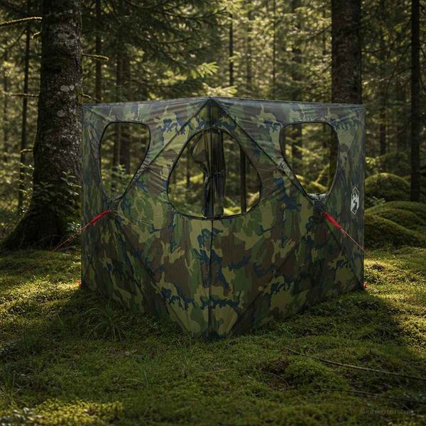 vidaXL Poľovnícky stan Maskáčová 145 x 145 x 150 cm Polyester a oceľ
