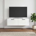 vidaXL Nástenná TV skrinka Biela s vysokým leskom 98 x 31 x 30 cm