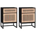 vidaXL Nočné stolíky 2ks čierne 40x30x55,5cm kompozitné drevo a železo