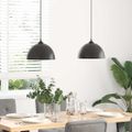 vidaXL Závesné lampy 2 ks, výškovo nastaviteľné, E27, čierne, Ø 30 cm, kovové