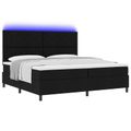 vidaXL Posteľ s pružinovým rámom s matracmi Čierna 200 x 200 cm látka