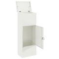 vidaXL Schránka na balíky s úložiskom Biela 44,5 x 29 x 110,5 cm Oceľ