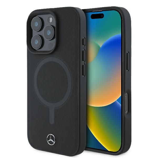 Puzdro Mercedes pre iPhone 16 Pro Max 6,9" MEHMP16X23RCMK Tvrdé puzdro Hladká koža MagSafe čierna