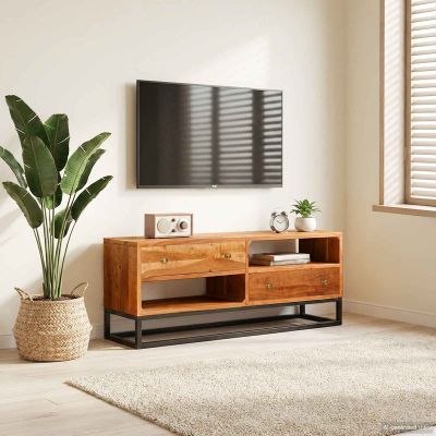 vidaXL Servírovacia skriňa s úložiskom Beta Prírodná 70 x 30 x 75 cm