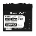 AGM12V55AH-J Green Cell CUBE AGM IP54 12V 55Ah VRLA gélová batéria s hlbokým cyklom pre skútre, kosa
