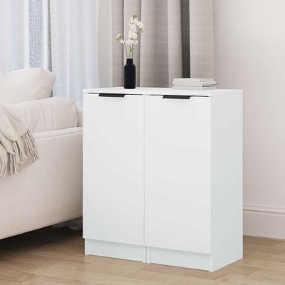 vidaXL Komody 2 ks biele 30x30x70 cm spracované drevo