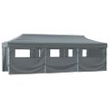vidaXL Skladací párty stan s 8 bočnými stenami 870x291x315 cm antracitový