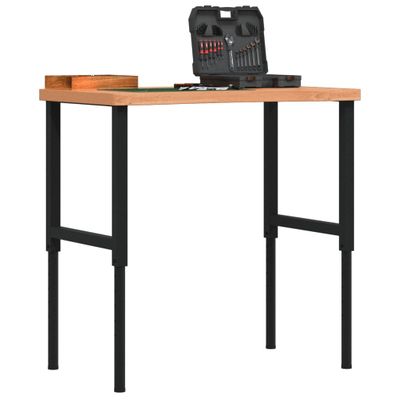 vidaXL Pracovný stôl 100x(55-60)x(73-99,5) cm masívny buk