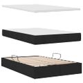 vidaXL Postel s úložným prostorem a matrací Čierna 120 x 200 cm Zamat