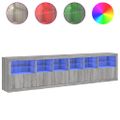 vidaXL Komoda s LED svetlami sivá sonoma 283x37x67 cm