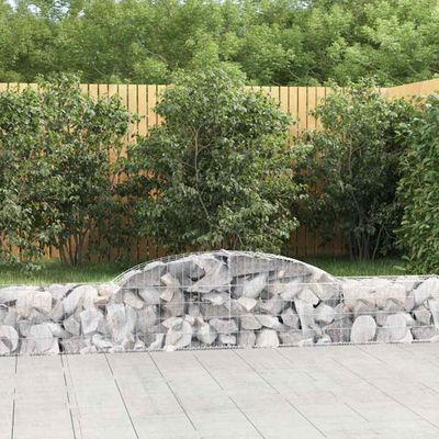 vidaXL Oblúkový gabiónový kôš 2 ks 300x30x40/60 cm pozinkované železo