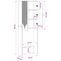 vidaXL Toaletná skriňa HOORN Dymový dub 66 x 25,5 x 190 cm