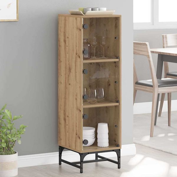 vidaXL Servírovacia skriňa Remeselný dub 35 x 37 x 117 cm