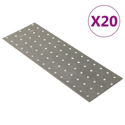 vidaXL Dierované plechy 20 ks 2 mm 300x100 mm pozinkovaná oceľ